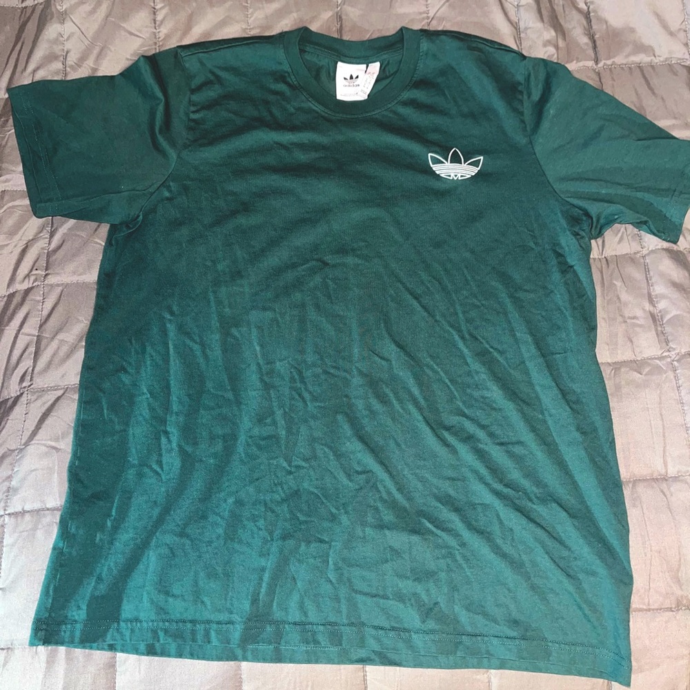 Deep green Adidas shirt (could be worn as a t-shirt dress or cropped)